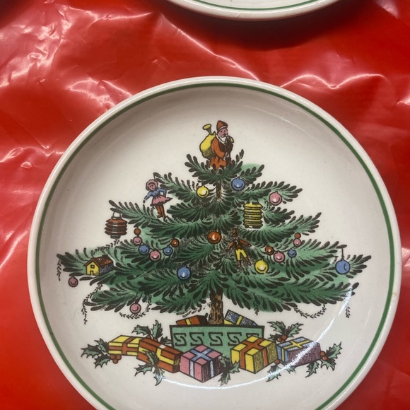 Vintage NOS Spode Christmas Tree Individual Butter /Ashtray (4) Original Box - Picture 7 of 8